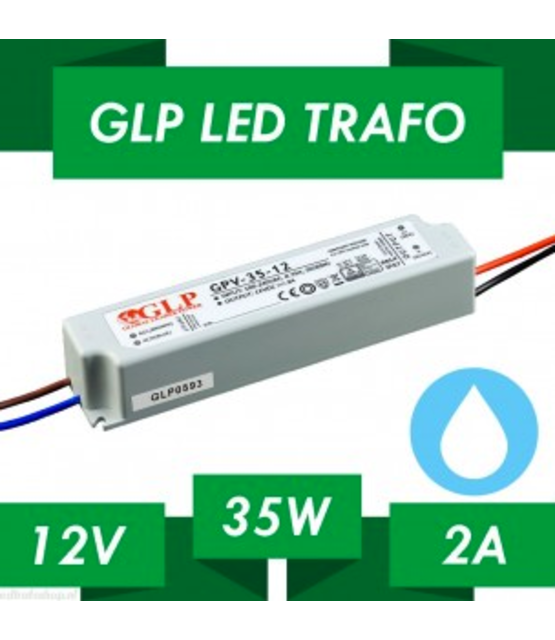 LED voeding 35 watt 12 volt 3 Ampère – IP67 waterdicht – GLP GPV-35-12