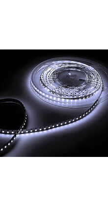 LED Strip 24 Volt 6000k Koud Wit 6W 630lm/meter 60 Led/m IP65 50M Rol