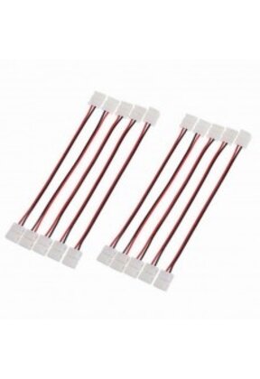 LED strip verbindingsstuk met draad 10mm 2 zijdig - ip20