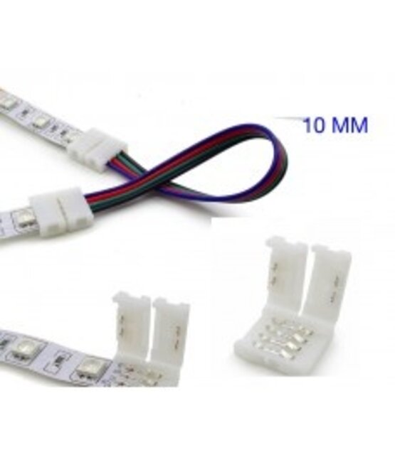 RGB LED strip verbindingsstuk met draad 10mm 2 zijdig  - IP20