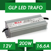 LED voeding 200 watt 12 volt 16,6 Ampère – IP67 waterdicht – GLP GPV-200-12