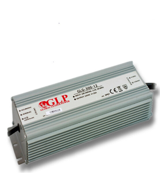 LED voeding 300 watt 12 volt 25 Ampère – IP67 waterdicht – GLP GLG-300-12