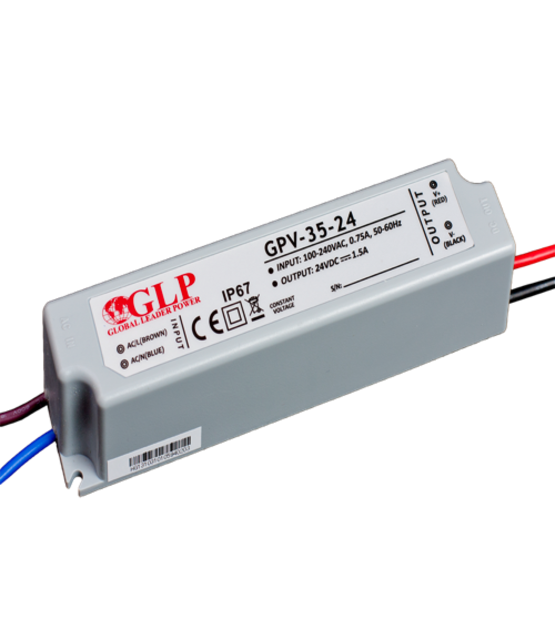 LED voeding 35 watt 24 volt 1,5 Ampère – IP67 waterdicht – GLP GPV-35-24