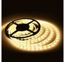 Waterdichte LED strip 12 Volt 3000K warm wit 6W 520LM 60LED p/m IP65 - 5 meter