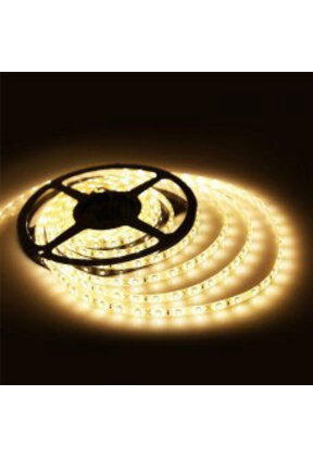 Waterdichte LED strip 12 Volt 3000K warm wit 6W 520LM 60LED p/m IP65 - 5 meter