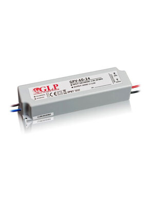 LED voeding 60 watt 24 volt 2,5 Ampère – IP67 waterdicht – GLP GPV-60-24