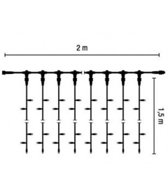 Kerstverlichting hangend voor binnen & buiten 2 x 1,5 meter wit