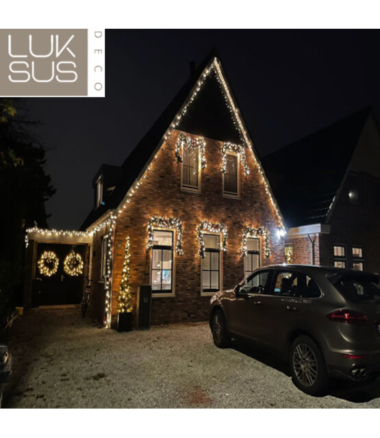 6 meter x 0,4 meter - IJspegel kerstverlichting 100 LED’s – zwarte kabel - professioneel - IP65 waterdicht - LUKSUS