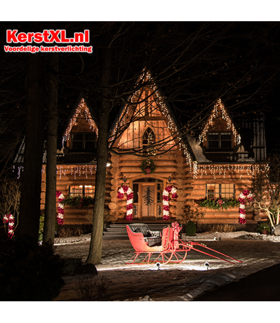 6 meter x 0,4 meter - IJspegel kerstverlichting 100 LED’s – zwarte kabel - professioneel - IP65 waterdicht - LUKSUS