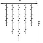 Kerstverlichting ijspegel LED 1 X 1,5 meter wit