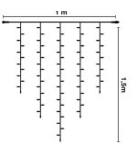Kerstverlichting ijspegel LED 1 X 1,5 meter wit