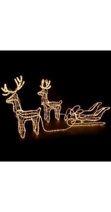 Arrenslee met rendieren 3 delige set 210cm voor buiten!