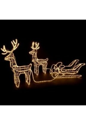 Arrenslee met rendieren 3 delige set 210cm voor buiten!