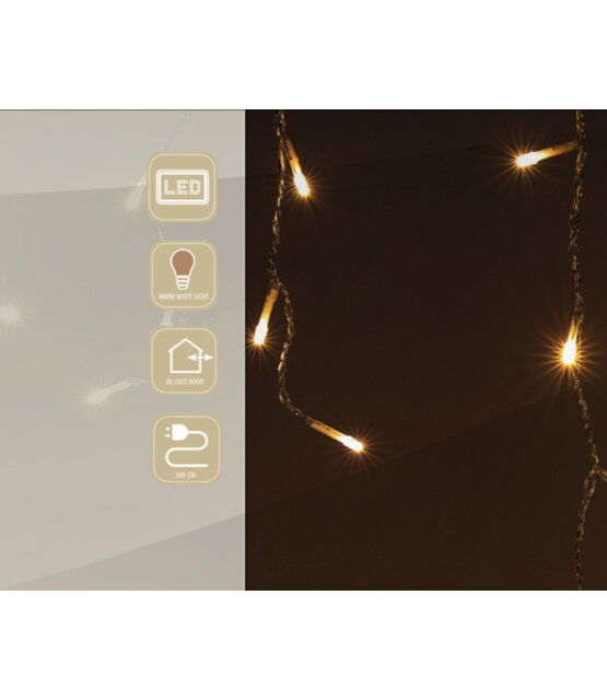 IJspegel kerstverlichting warm wit 7 meter 192 ijspegels voor binnen & buiten met 8 functies