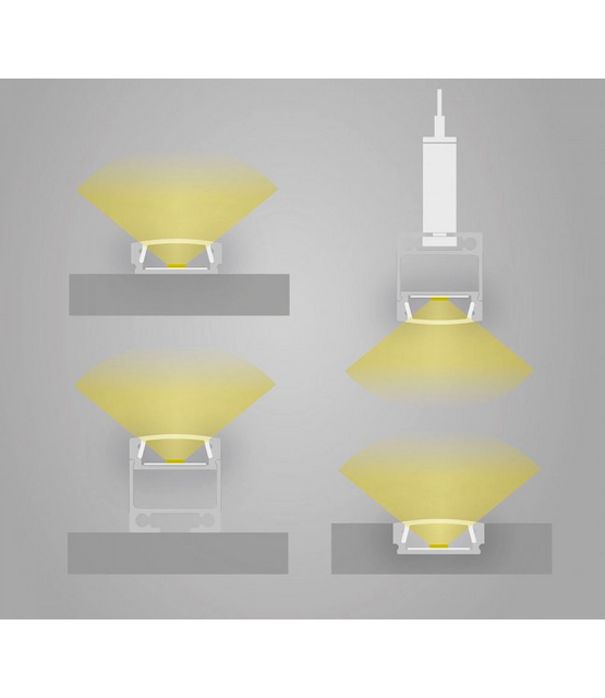 LED profiel plat model 50 meter inclusief afdekking 16,80mm x 6,47mm PL1 (wit)