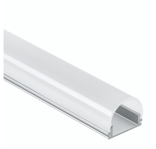 LED strip profiel met halfronde opaal klikafdekking 16,80mm x 16,40mm 16ALU