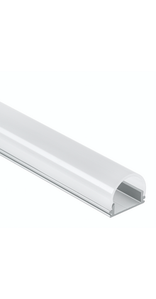 LED strip profiel 2 meter met ronde opaal klikafdekking 16,85mm x 2,01mm 16ALU