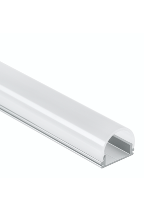 LED strip profiel 2 meter met ronde opaal klikafdekking 16,85mm x 2,01mm 16ALU