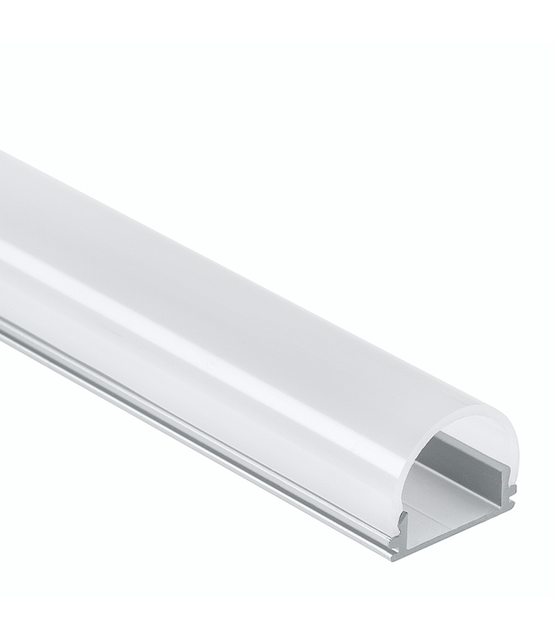 LED strip profiel met halfronde opaal klikafdekking 16,80mm x 16,40mm 16ALU