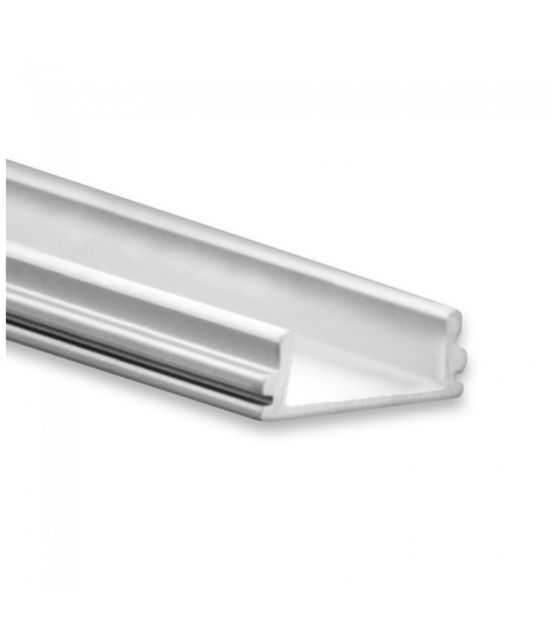 LED strip profiel met halfronde opaal klikafdekking 16,80mm x 16,40mm 16ALU