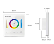 RGB/RGBW/RGBWW LED inbouw wanddimmer