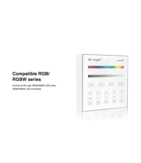 RGB / RGBW / RGBWW LED wanddimmer - Draadloos - B4