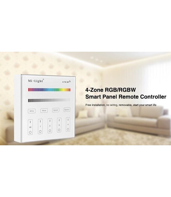 RGB / RGBW / RGBWW LED wanddimmer - Draadloos