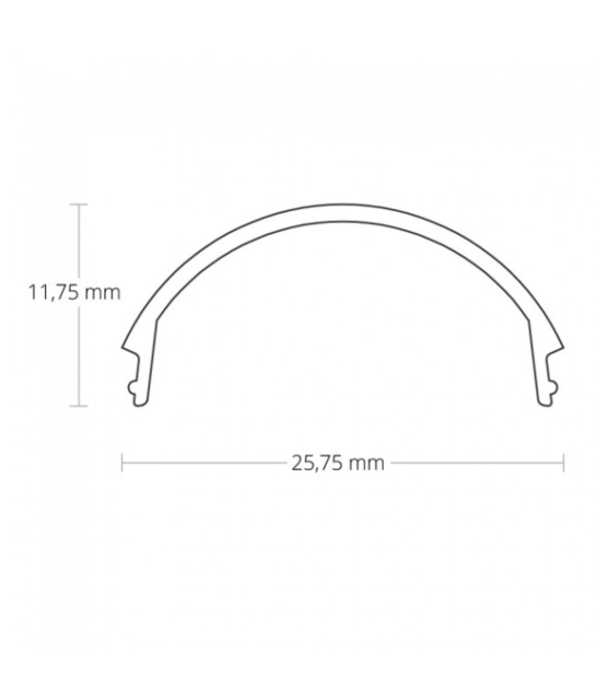 LED strip profiel 2 meter rond met afdekking 28,20mm x 19,81mm - 360ALU