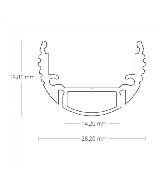 LED strip profiel 2 meter rond met afdekking 28,20mm x 19,81mm - 360ALU