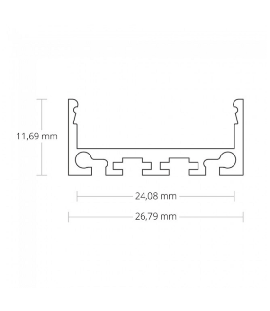 LED profiel 2 meter met hoge afdekking 26,79 mm x 36 mm XL04.C3ALU