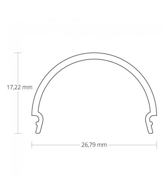 LED XL profiel 2 meter met ronde afdekking 24mm 36,79mm x 11,69mm - XL7.C4ALU