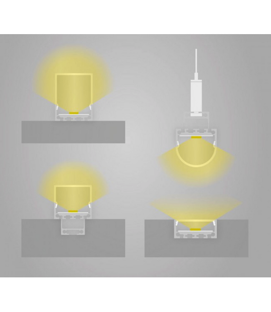 LED XL profiel 2 meter met ronde afdekking 24mm 36,79mm x 11,69mm - XL7.C4ALU
