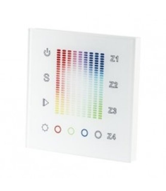 Draadloze wanddimmer voor RGB & RGB/WW LED strips DMX 4-Zone