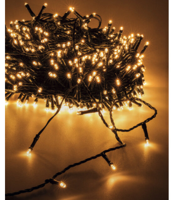 Kerstverlichting warm wit 600 LED lampjes – 50 meter – IP44 voor binnen en buiten – LUKSUS