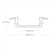 LED profiel inbouw model 50 meter inclusief afdekking 16,80 mm x 5,91mm PL8 (wit)
