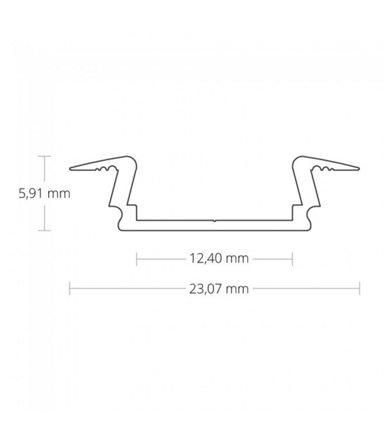 LED profiel inbouw model 50 meter inclusief afdekking 16,80 mm x 5,91mm PL8 (wit)