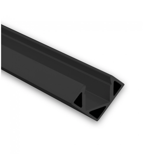 50 meter - LED strip hoek profiel met afdekking 25,66 mm x 18,01 mm -  P23 (zwart)