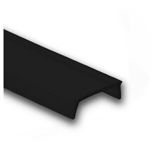 Zwarte 2 meter Losse LED profiel klikafdekking - Opaal - 12,4mm 01, 02, 03, 08, stuc100, stuc200, gips100, gips200