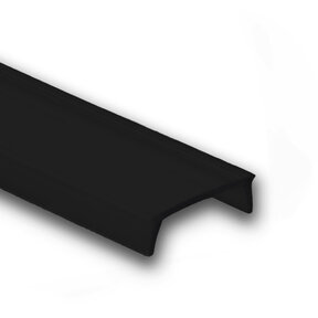 Zwarte 2 meter Losse LED profiel klikafdekking - Opaal - 12,4mm 01, 02, 03, 08, stuc100, stuc200, gips100, gips200