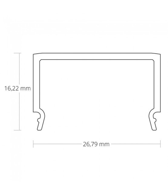 2 meter Losse LED profiel afdekking – Opaal – 25,8mm - C2