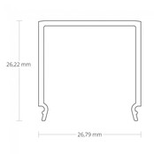 2 meter Losse LED profiel afdekking – Opaal – 25,8mm - C3