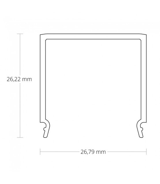 2 meter Losse LED profiel afdekking – Opaal – 25,8mm - C3