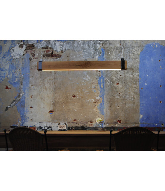 LED eikenhouten hanglamp - 120cm tot 200cm-  Dual White - 2700k - 6500k