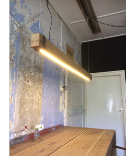 LED eikenhouten hanglamp - 120cm tot 200cm-  Dual White - 2700k - 6500k