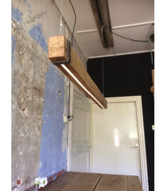 LED eikenhouten hanglamp - 120cm tot 200cm-  Dual White - 2700k - 6500k