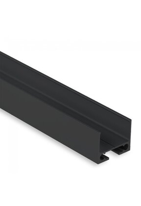 Zwart onderprofiel / ophang profiel voor LED profiel - 1 meter - PL10Zwart