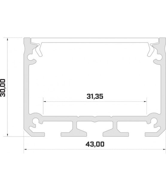 LED XL profiel 2 meter met afdekking 40 mm x 31 mm - XL31ALU