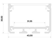 LED XL profiel 2 meter met afdekking 40 mm x 31 mm - XL31ALU