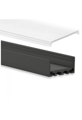 LED profiel 20 meter met lage afdekking 26,79mm x 11,69 mm PN4 C1 - Zwart