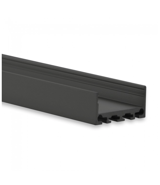 LED profiel 20 meter met lage afdekking 26,79mm x 11,69 mm PN4 C1 - Zwart